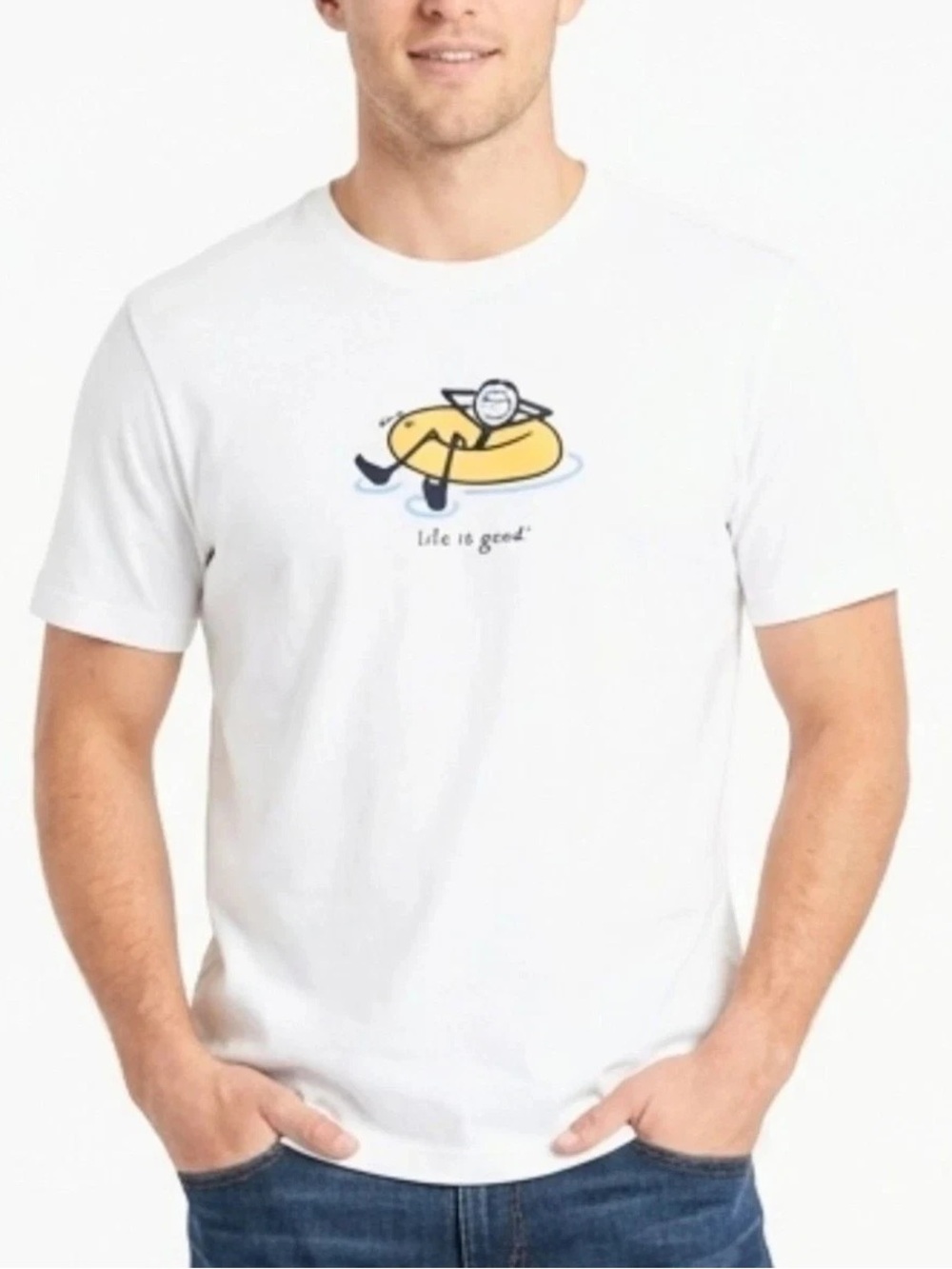Life Is Good White Short-Sleeve Tee